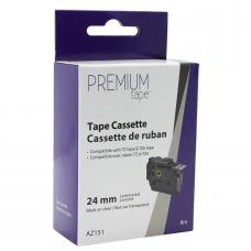 Brother TZe-151 Noir sur Transparent  24mm X 8m |  Premium Tape